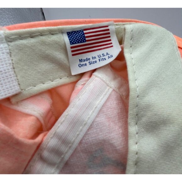 Original Vintage Panama Jack Beach Club Orange Sun Hat One Size Elastic Band Cap - Picture 6 of 9